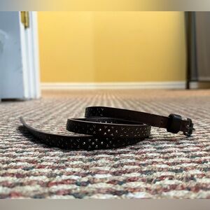 Thin Brown Leather Waist Belt 37 inches long